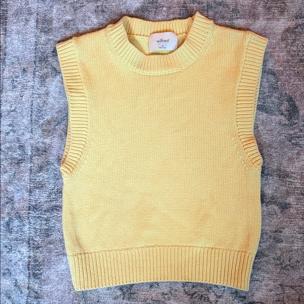 Wilfred by Aritzia sweater vest butter yellow xs